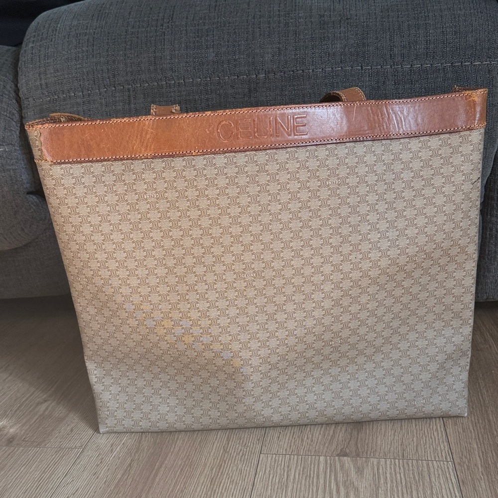 Celine Beige and Brown Tote Bag